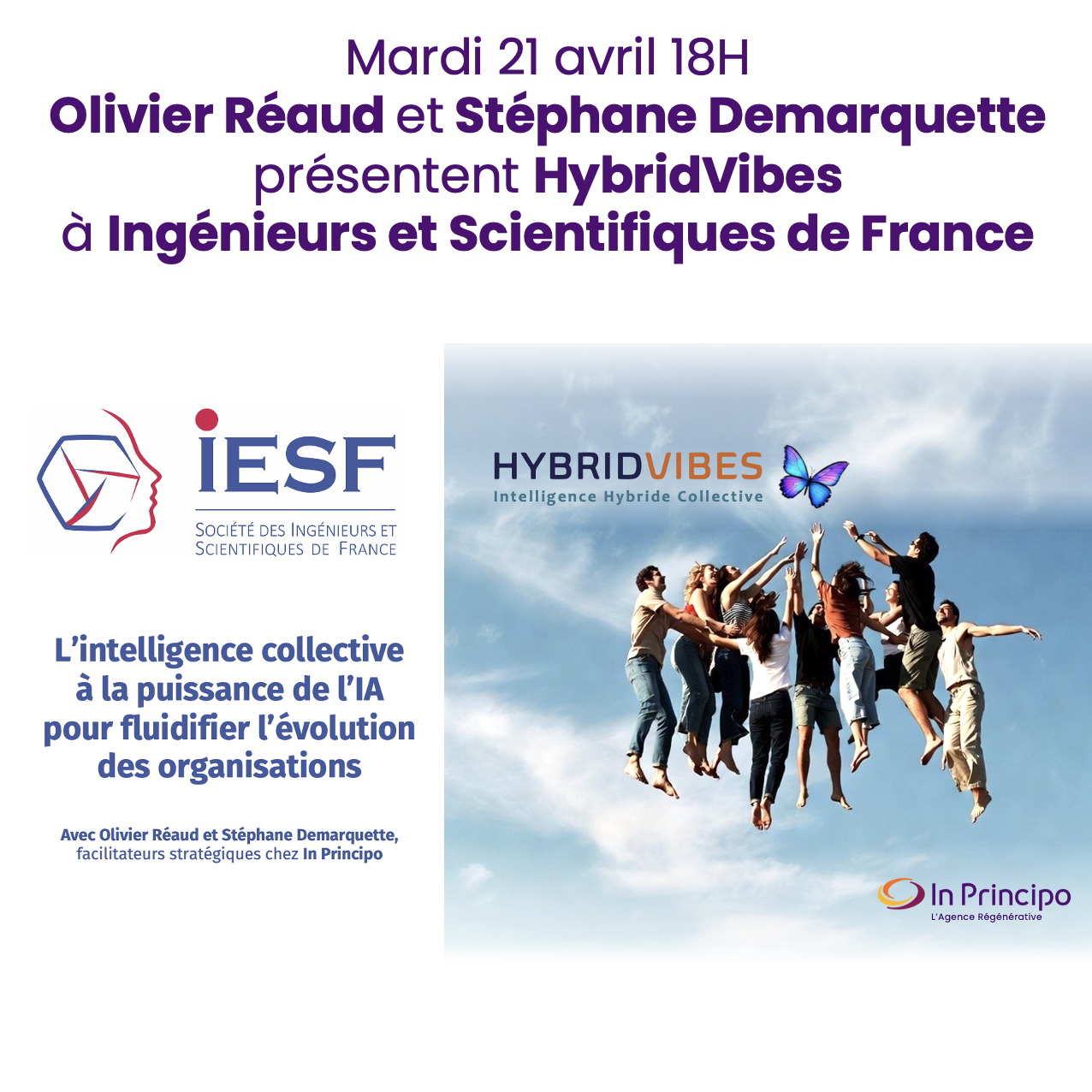 Olivier Réaud et Stéphane Demarquette présentent HybridVibes à Ingénieurs et Scientifiques de France
